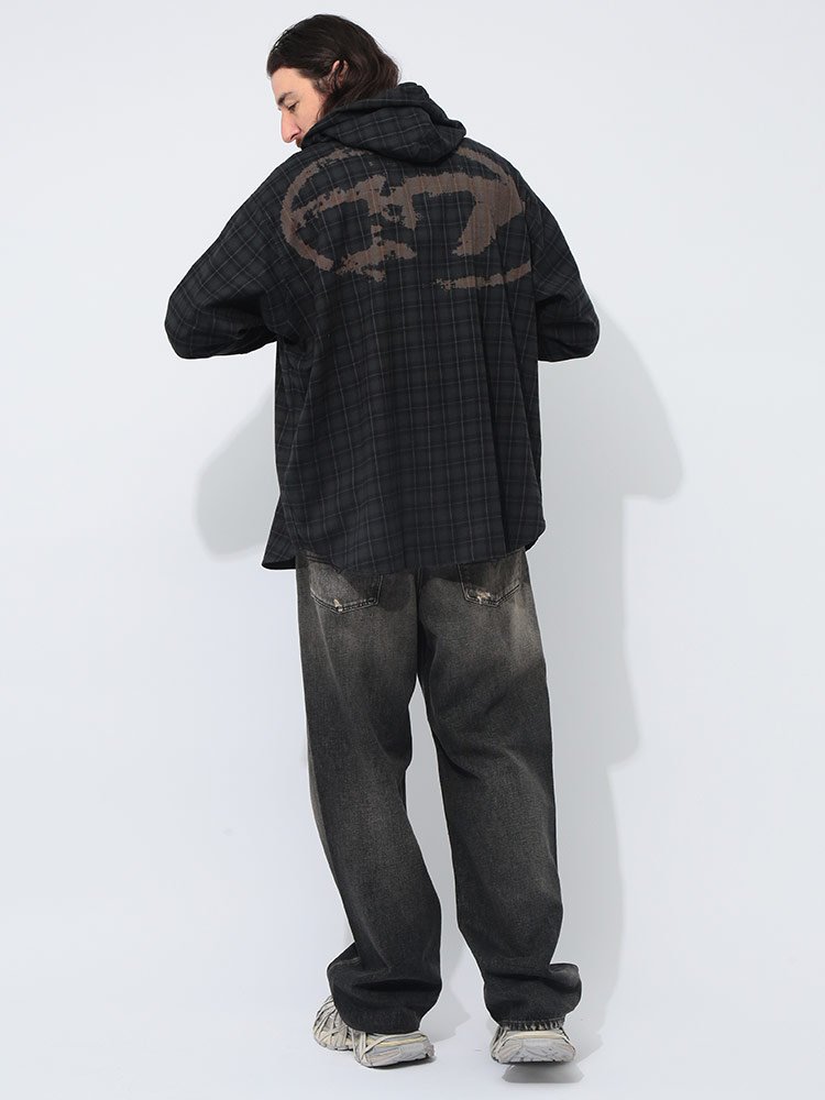 楽天市場】ディーゼル DIESEL チェック柄 フーディー 長袖 シャツ