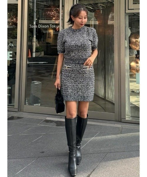 Her lip to セットアップ Twinkle Tweed Knit Set レディース