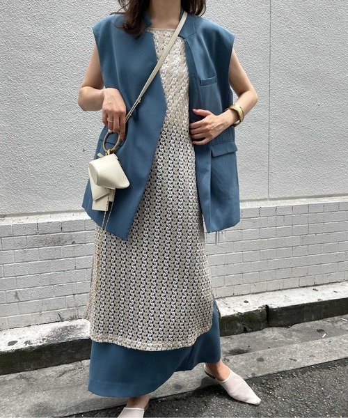 Ameri（アメリ）の「OTONA WRAP VEST SET UP DRESS（ワンピース）」 - WEAR