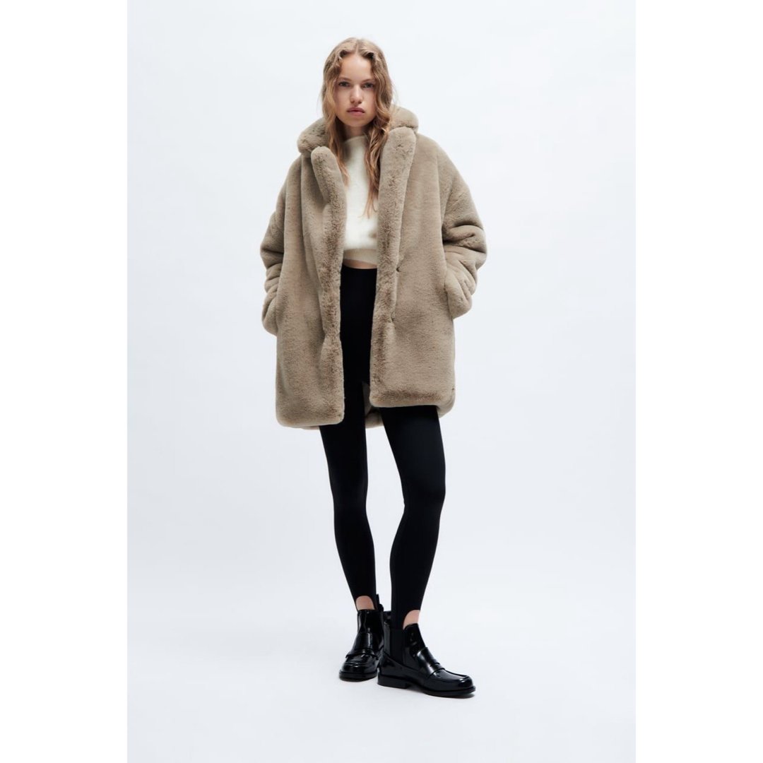 ZARA - 訳あり ZARA フェイクファー コート ベージュ ジャケット