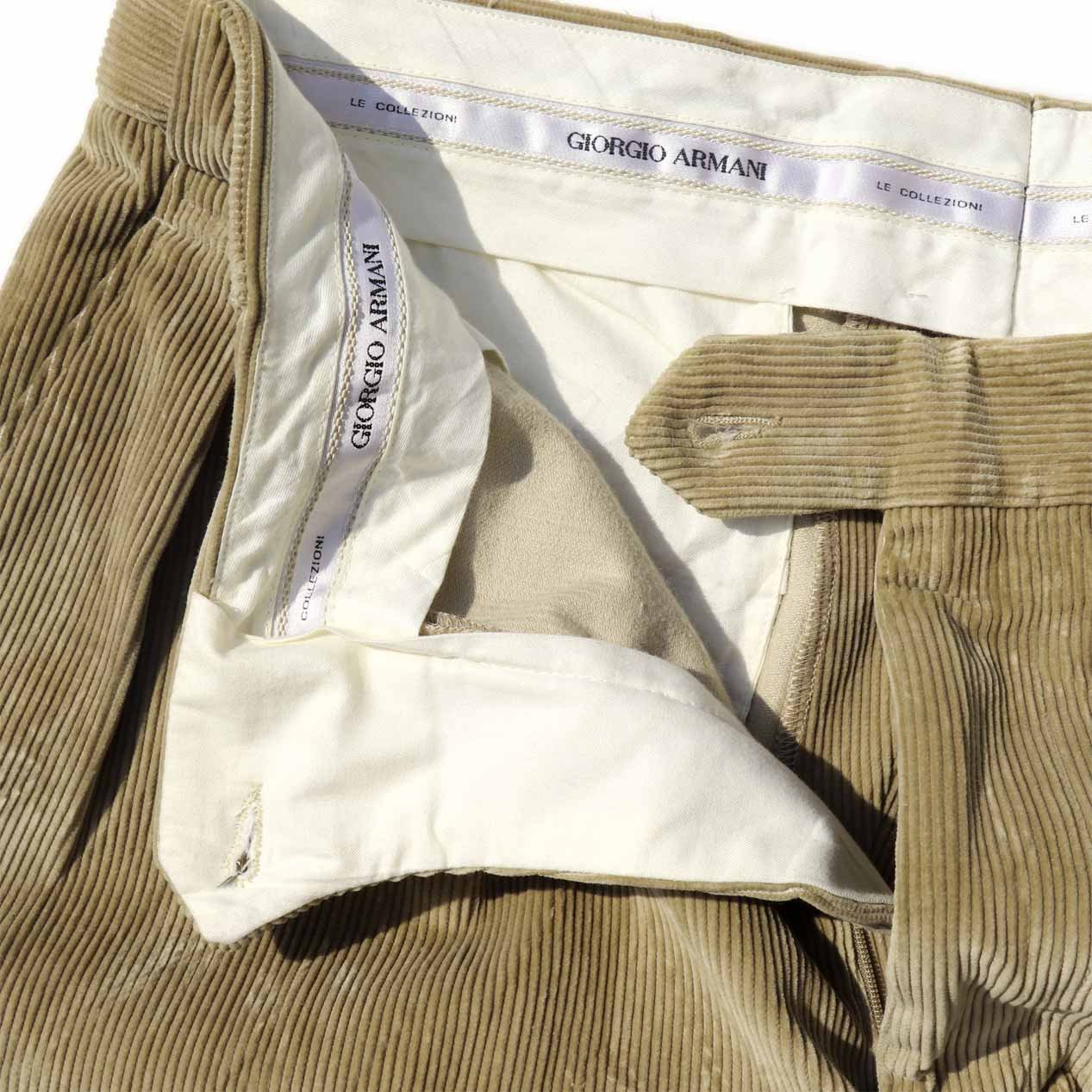 POST JUNK / GIORGIO ARMANI コーデュロイ 2タック ワイドスラックス [W32]